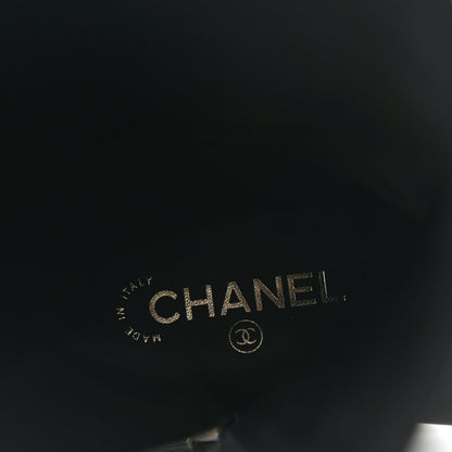 Chanel Calfskin Grosgrain Pearl Cap Toe High Boots 37.5 Black 8 of 8