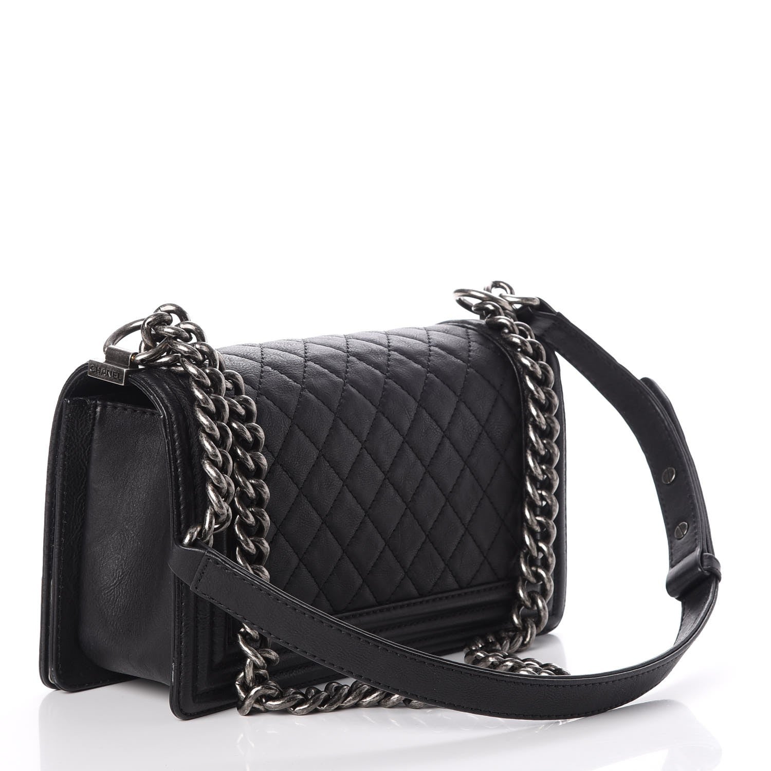 Chanel Calfskin Quilted Metal Embellished Paris Dallas Medium Boy Flap Black 2 of 13