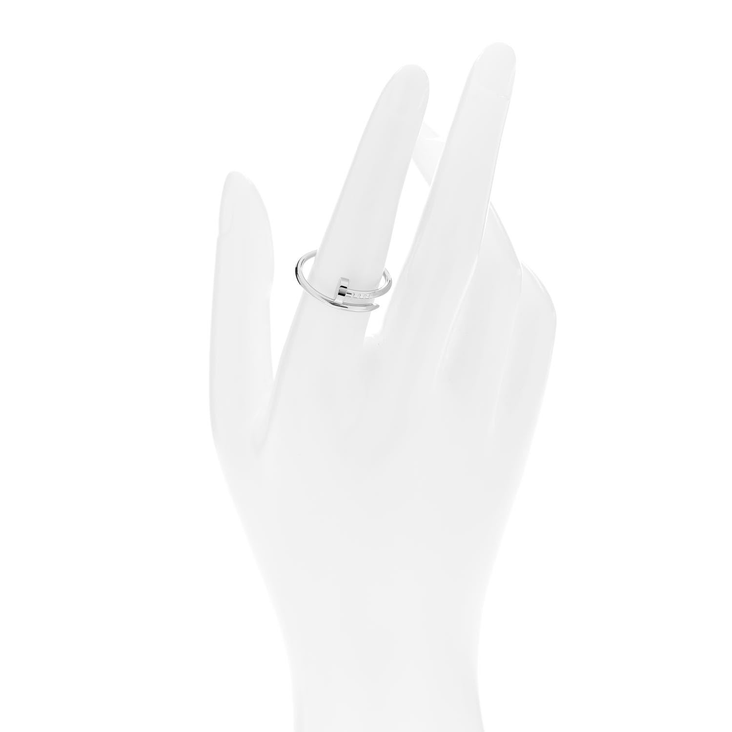 Cartier 18K White Gold Small Juste Un Clou Ring 56 7.5 2 of 5