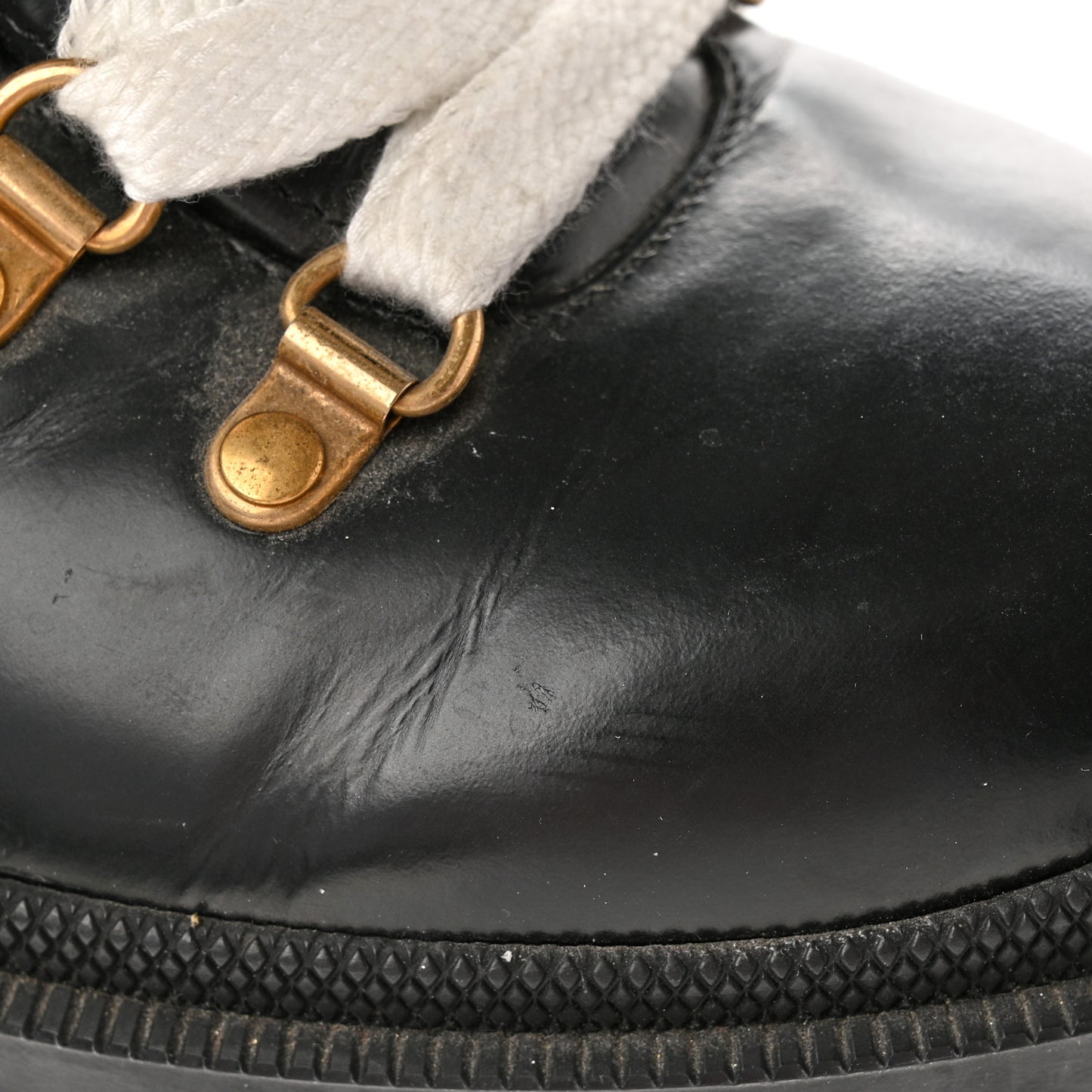 Calfskin Sylvie Web Lace Up Combat Boots 41.5 Black