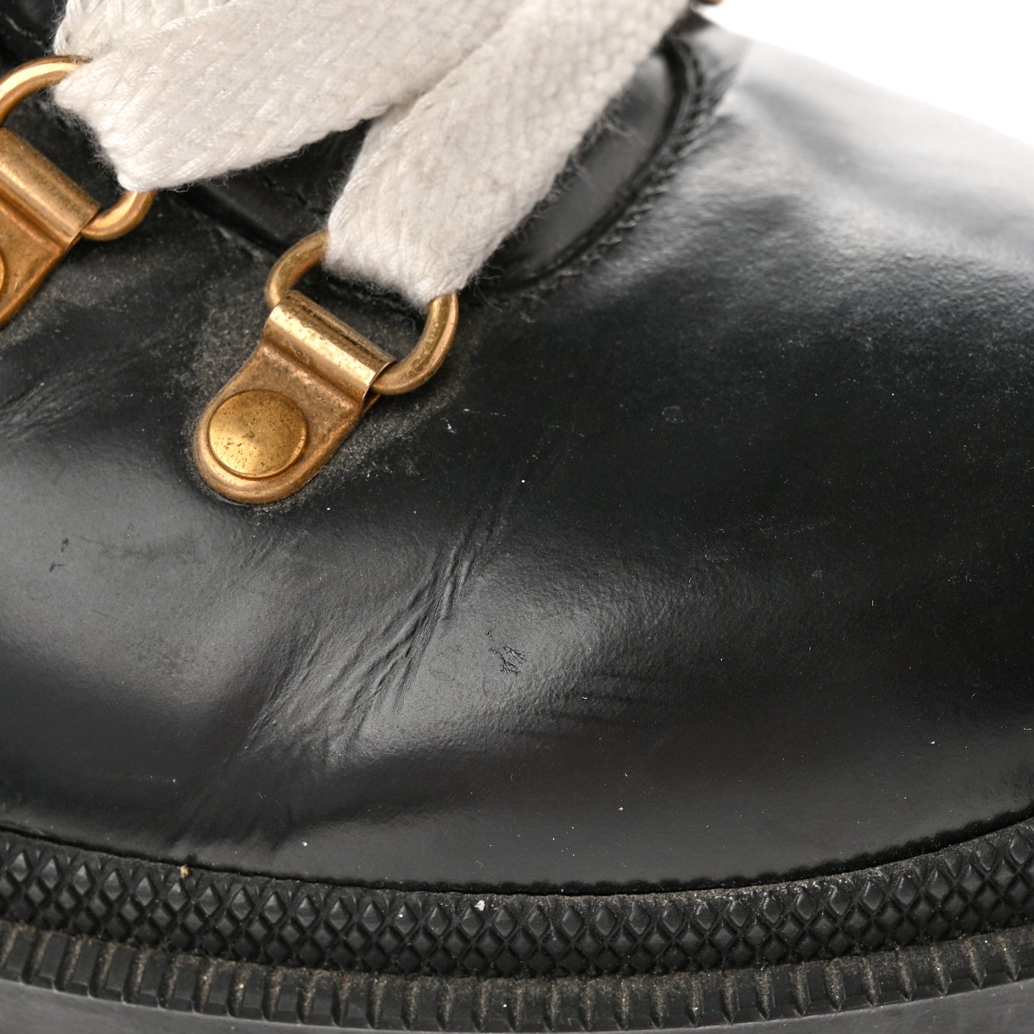 Gucci Calfskin Sylvie Web Lace Up Combat Boots 41.5 Black 14 of 14