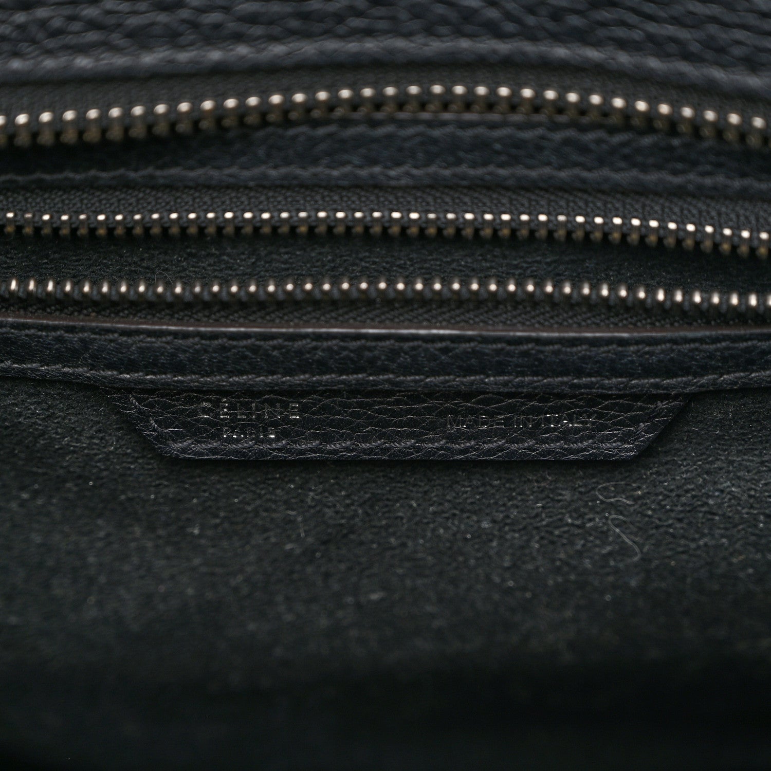 Celine Drummed Calfskin Micro Luggage Black 6 of 12