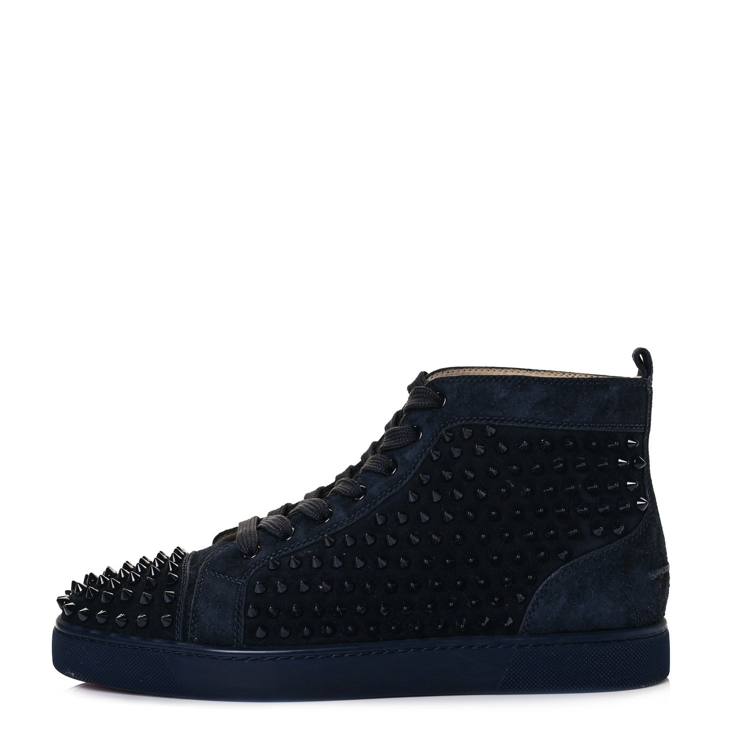 Veau Velours Mens Louis Spikes Flat Sneakers 42 Nuit