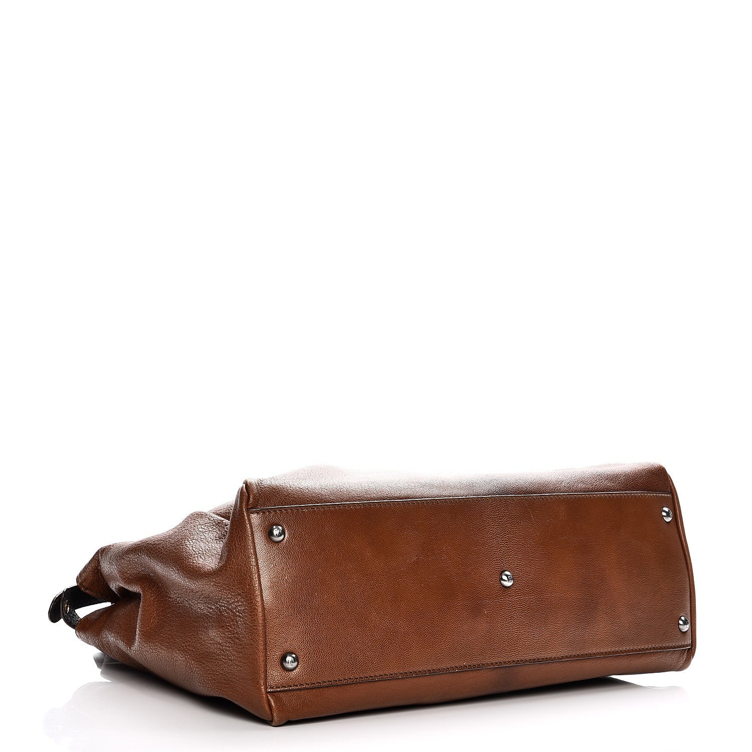 Fendi Goatskin Zucca Large Peekaboo Iconic Satchel Cuoio Tobacco Moro 5 of 16