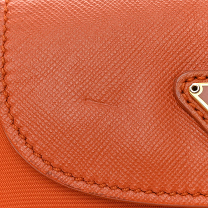 Prada Tessuto Nylon Saffiano Crossbody Bag Papaya 12 of 15