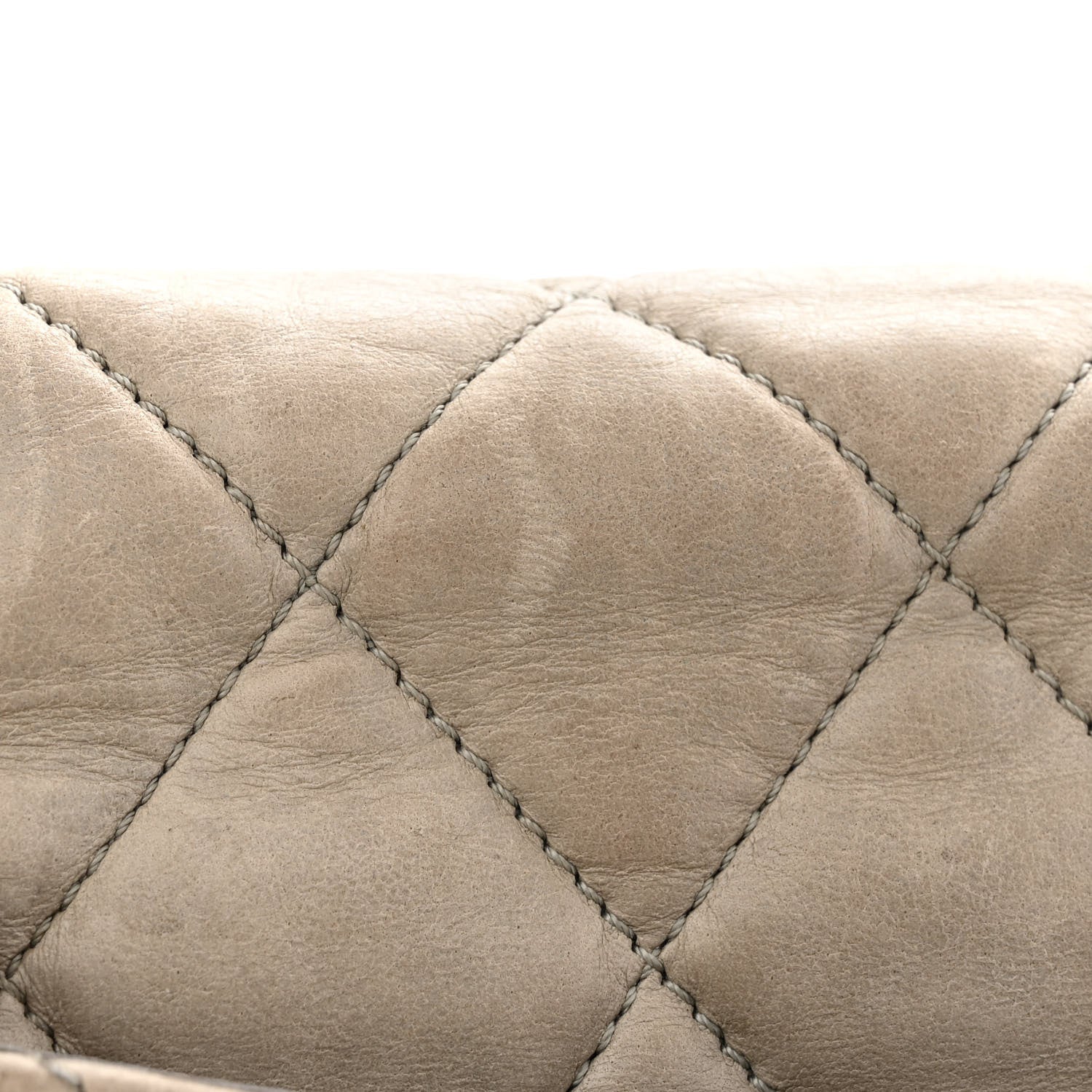 Chanel Lambskin Quilted Jumbo Chanel 3 Flap Light Grey 20 of 22