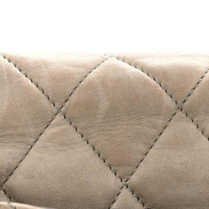 Chanel Lambskin Quilted Jumbo Chanel 3 Flap Light Grey 20 of 22