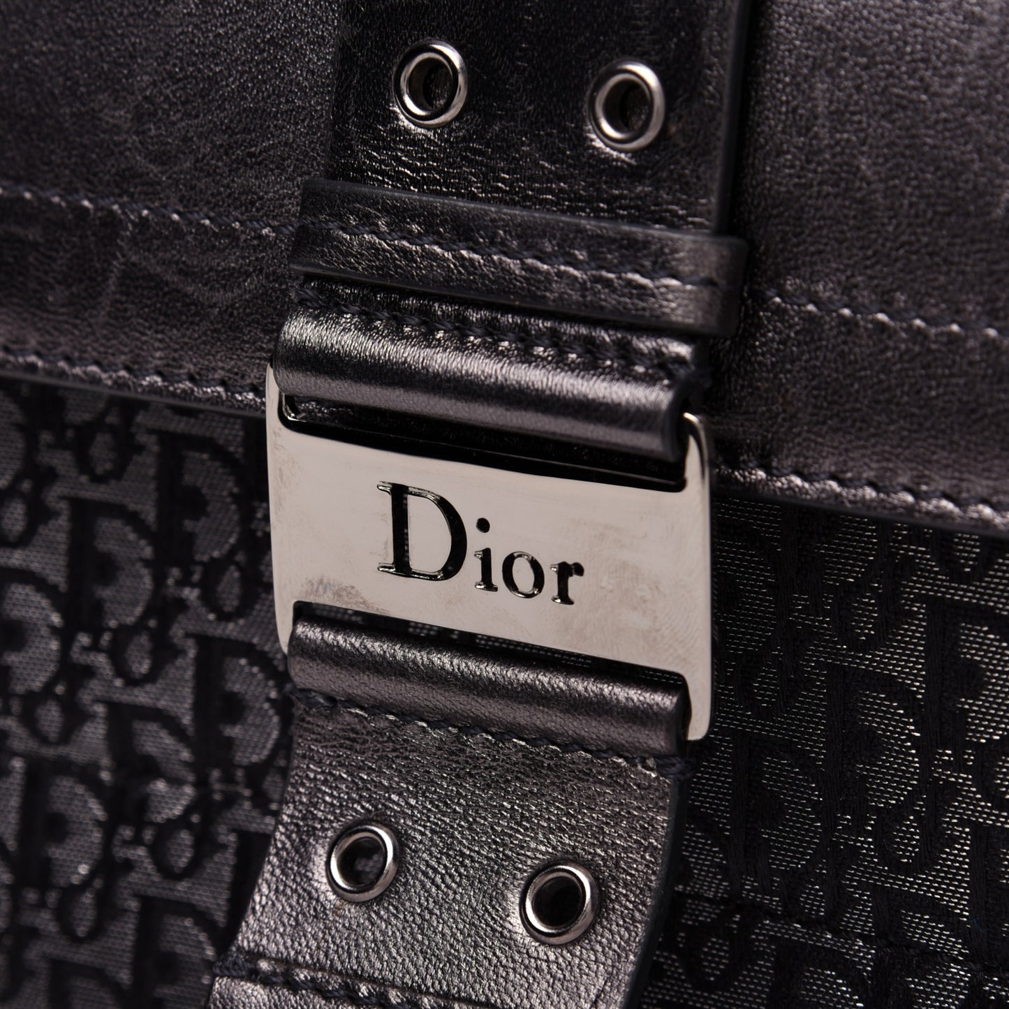 Metallic Monogram Street Chic Shoulder Bag Black