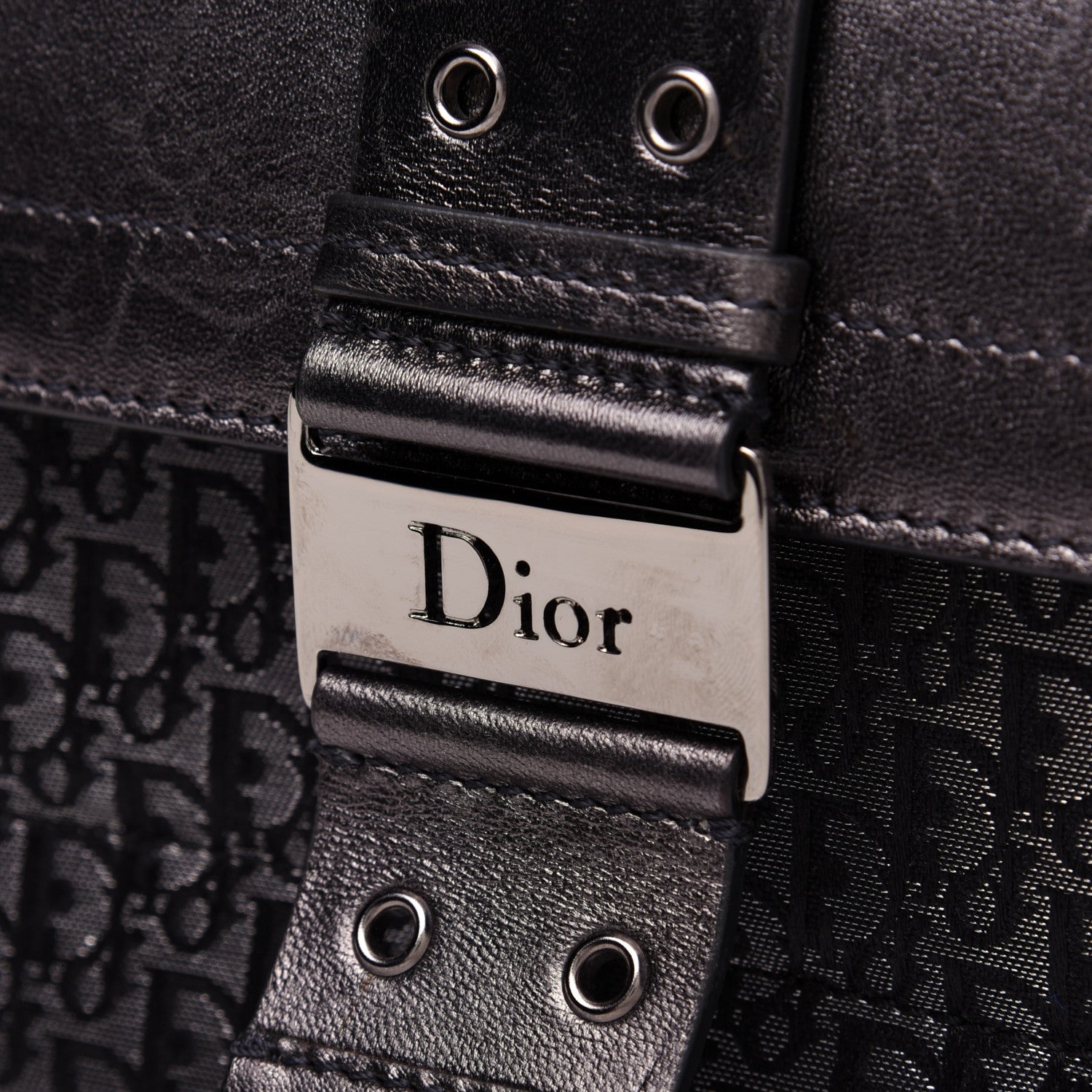 Christian Dior Metallic Monogram Street Chic Shoulder Bag Black 8 of 13