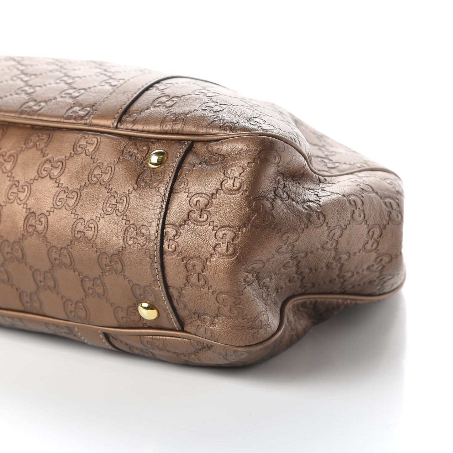 Metallic Guccissima Large GG Twins Tote Bronze