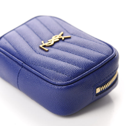 Saint Laurent Grain De Poudre Matelasse Monogram Baby Lou Camera Bag Sapphire Blue 7 of 11