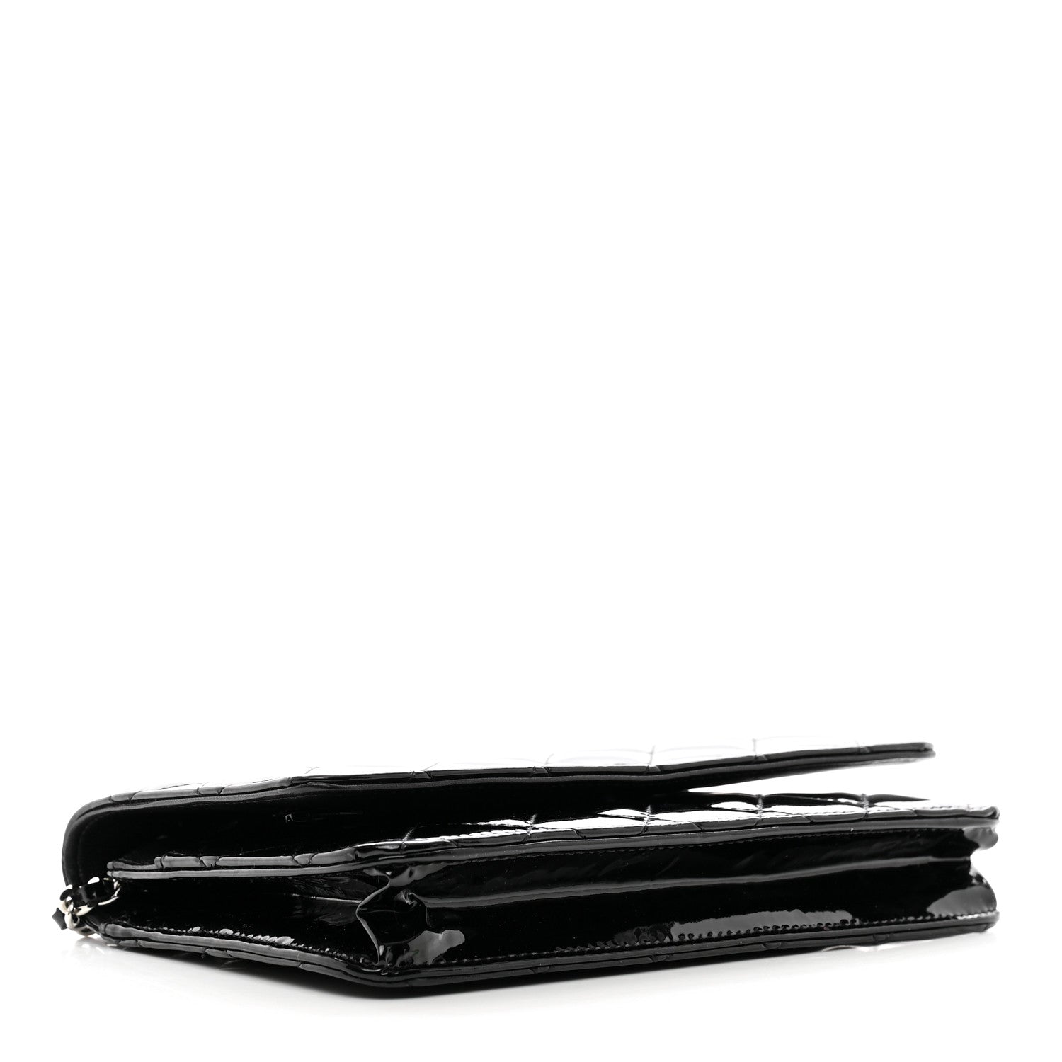 Chanel Patent Quilted Wallet On Chain WOC Black 4 of 12