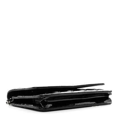 Chanel Patent Quilted Wallet On Chain WOC Black 4 of 12