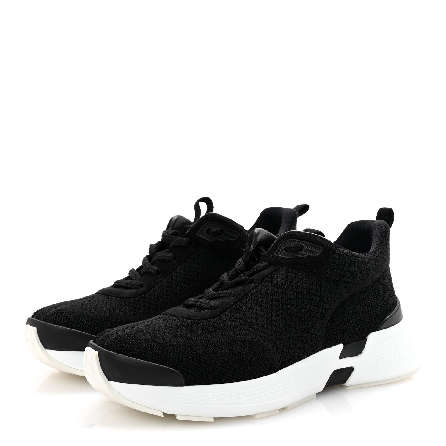 Hermes Technical Knit Suede Heros Sneakers 38 Black 4 of 9