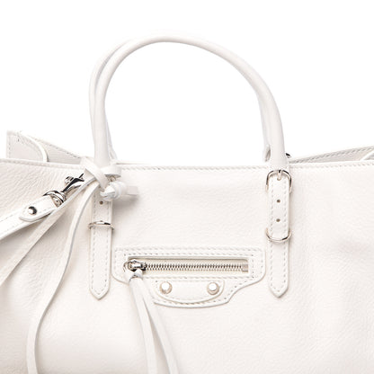 Balenciaga Grained Calfskin Papier Mini A4 Zip Around Tote White 8 of 11