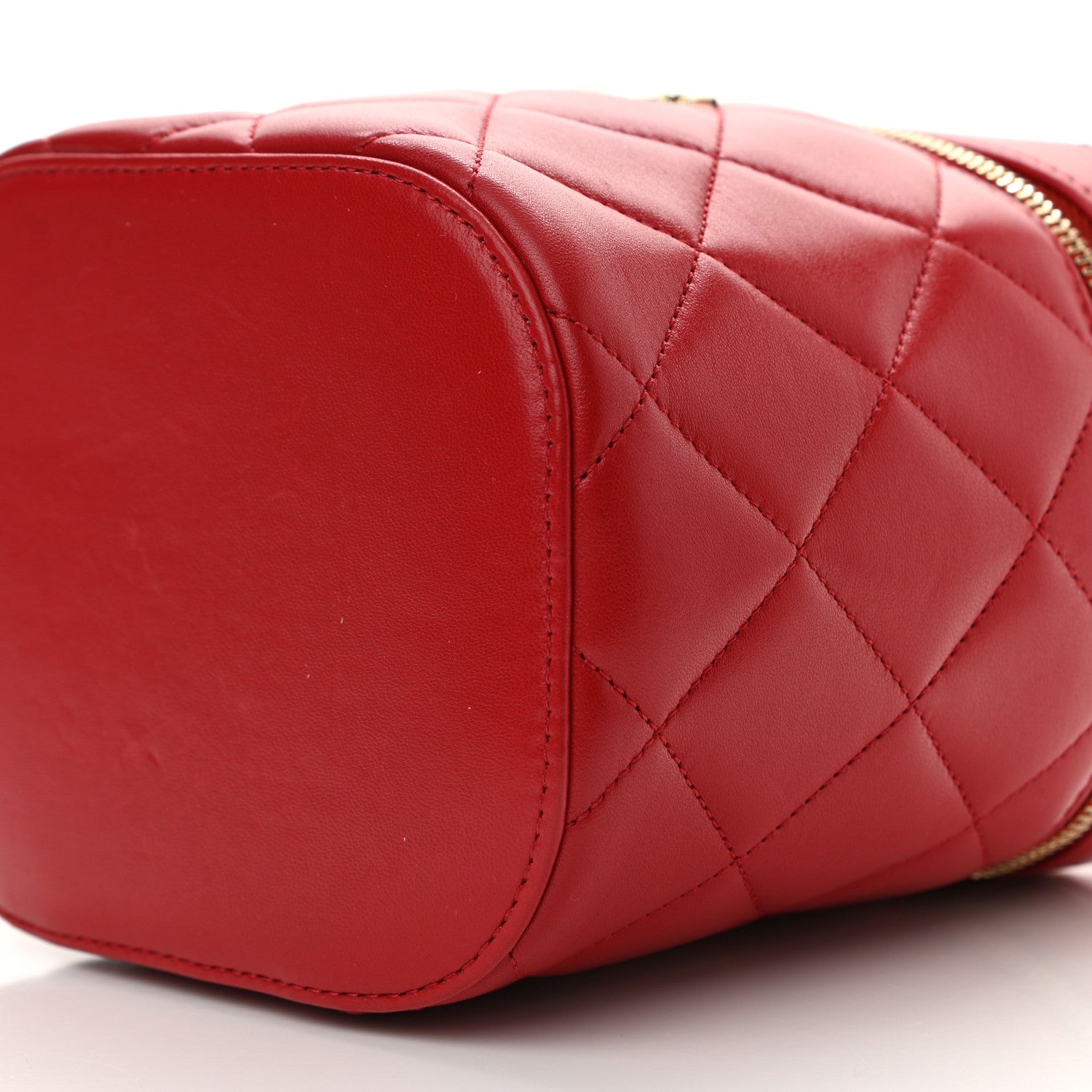 Chanel Lambskin Quilted Trendy Vanity Case Red 10 of 11