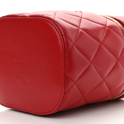 Chanel Lambskin Quilted Trendy Vanity Case Red 10 of 11