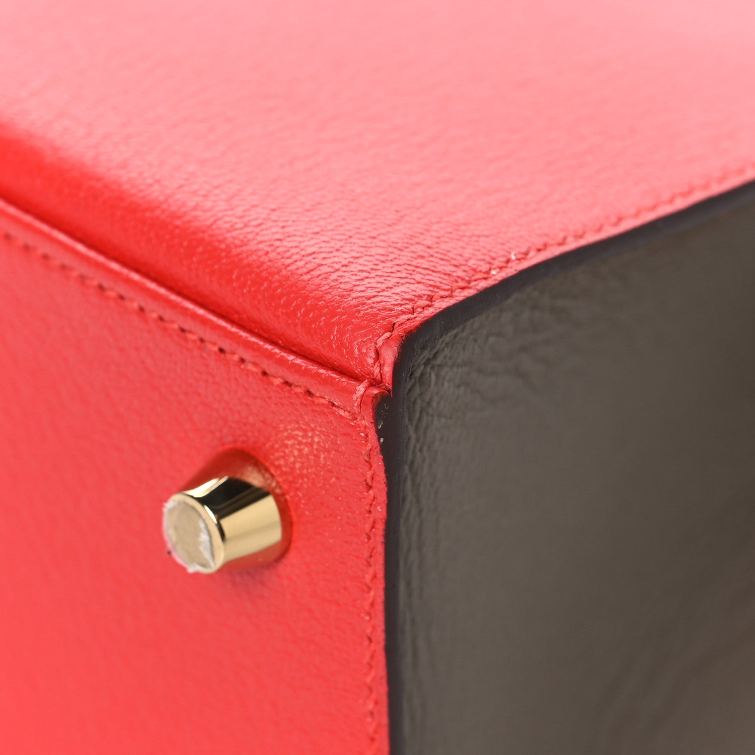 Hermes Chevre Chandra Bi-Color Horseshoe Kelly Sellier 25 Rouge De Coeur Etoupe 12 of 14