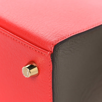 Hermes Chevre Chandra Bi-Color Horseshoe Kelly Sellier 25 Rouge De Coeur Etoupe 12 of 14