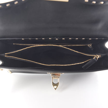 Valentino Garavani Vitello Small Rockstud Single Handle Flap Bag Black 4 of 7
