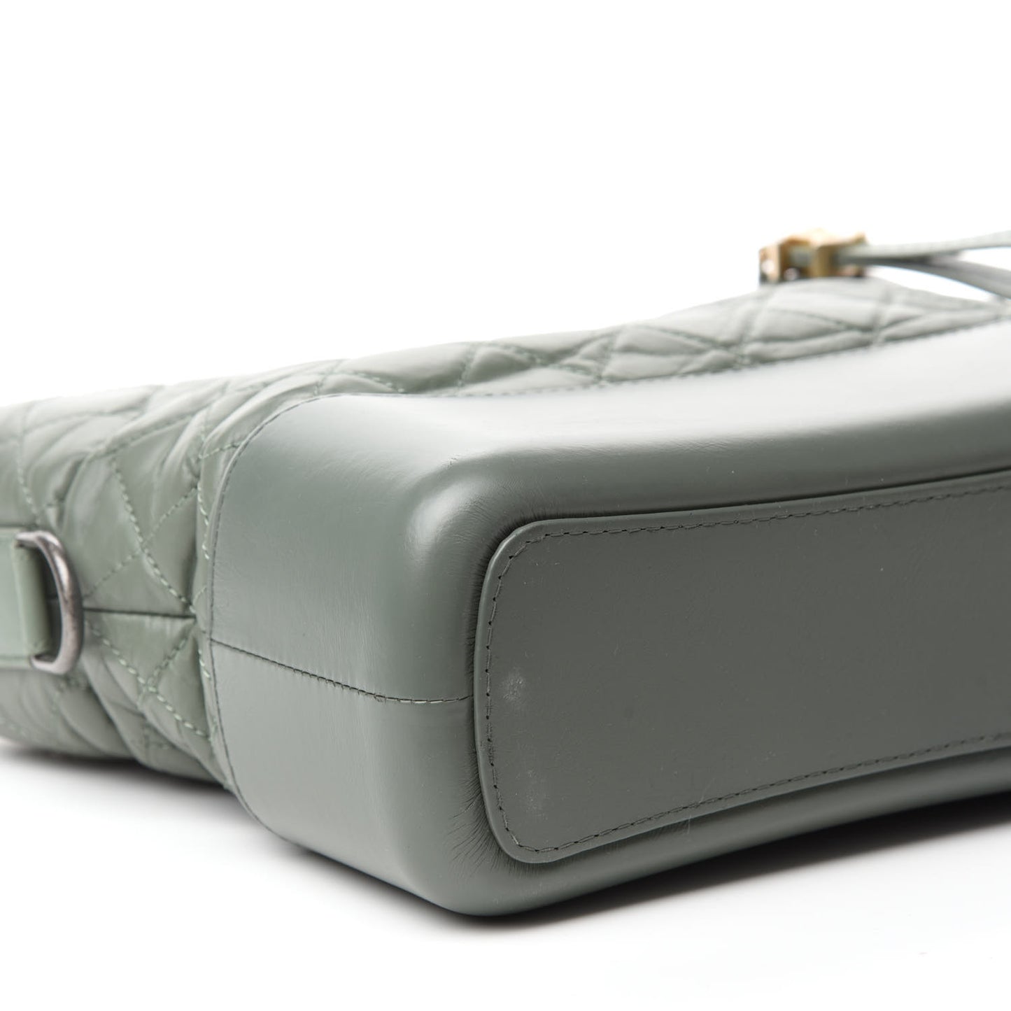 Aged Calfskin Quilted Medium Gabrielle Hobo Green