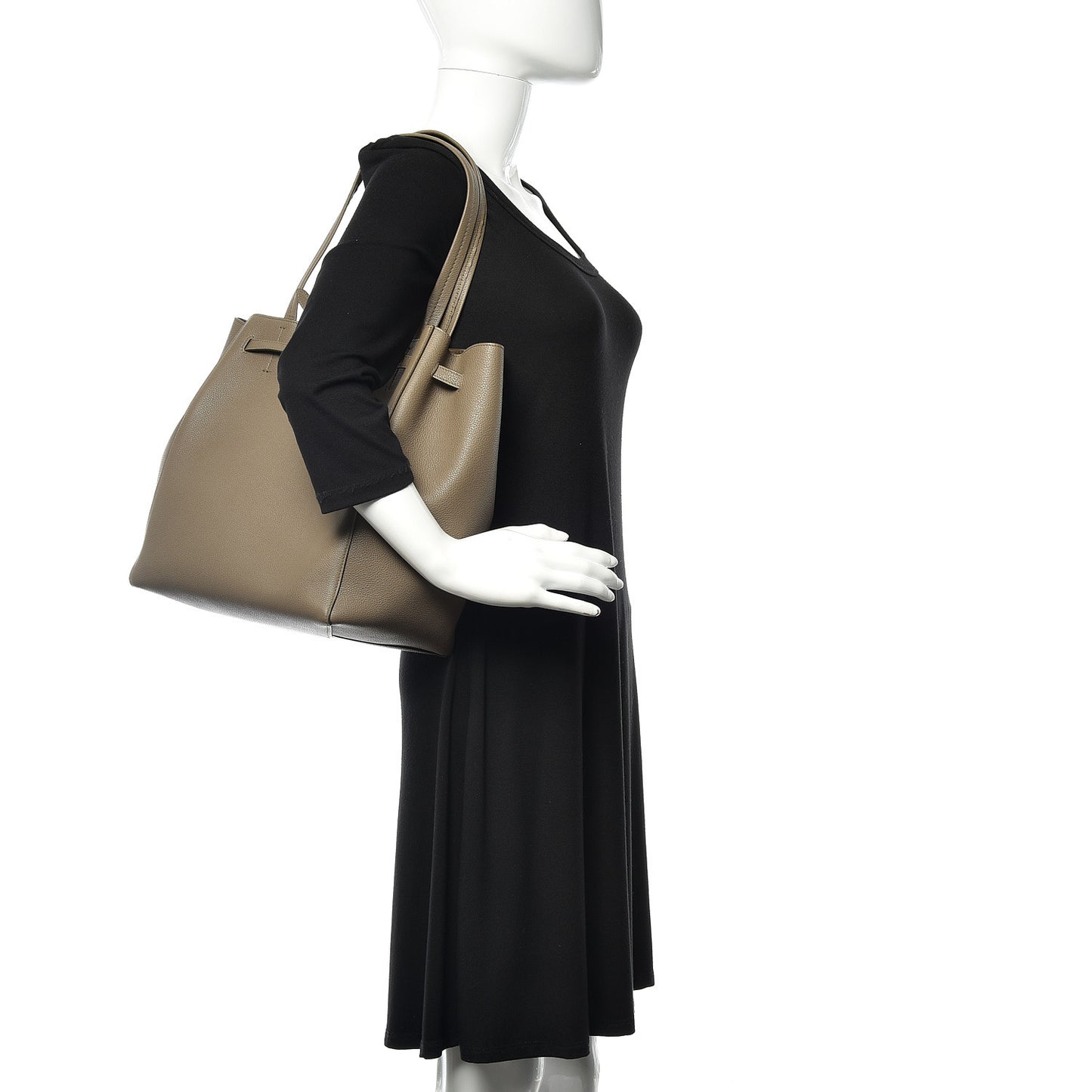 Soft Grained Calfskin Small Belt Cabas Phantom Taupe