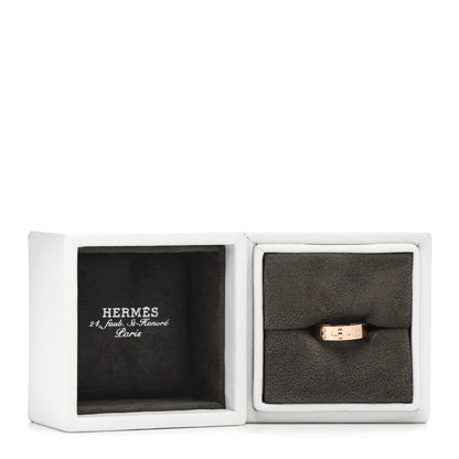 Hermes 18K Rose Gold Diamond PM Kelly Ring 51 5.75 5 of 5