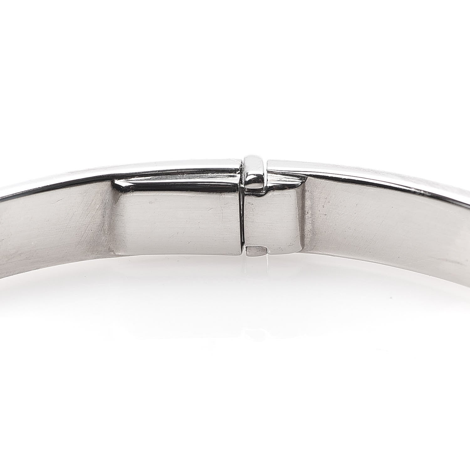 Tiffany 18K White Gold Diamond Atlas Closed Hinged Bangle Bracelet 5 of 6