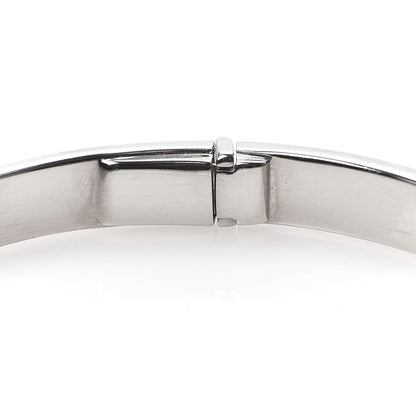 Tiffany 18K White Gold Diamond Atlas Closed Hinged Bangle Bracelet 5 of 6