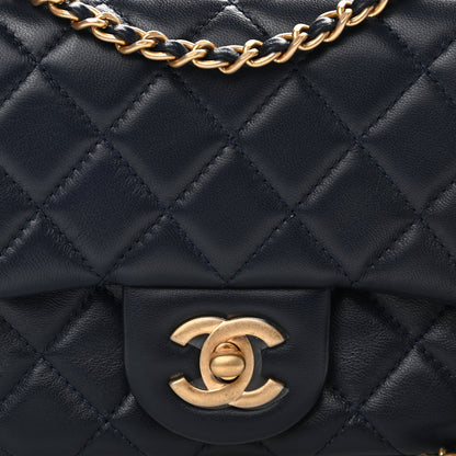 Chanel Lambskin Quilted Mini Pearl Crush Flap Navy Blue 8 of 11
