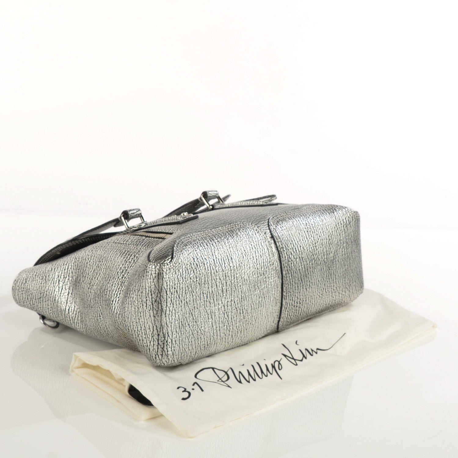 3.1 Phillip Lim 3.1 Textured Calfskin Medium Pashli Satchel Silver 6 of 11