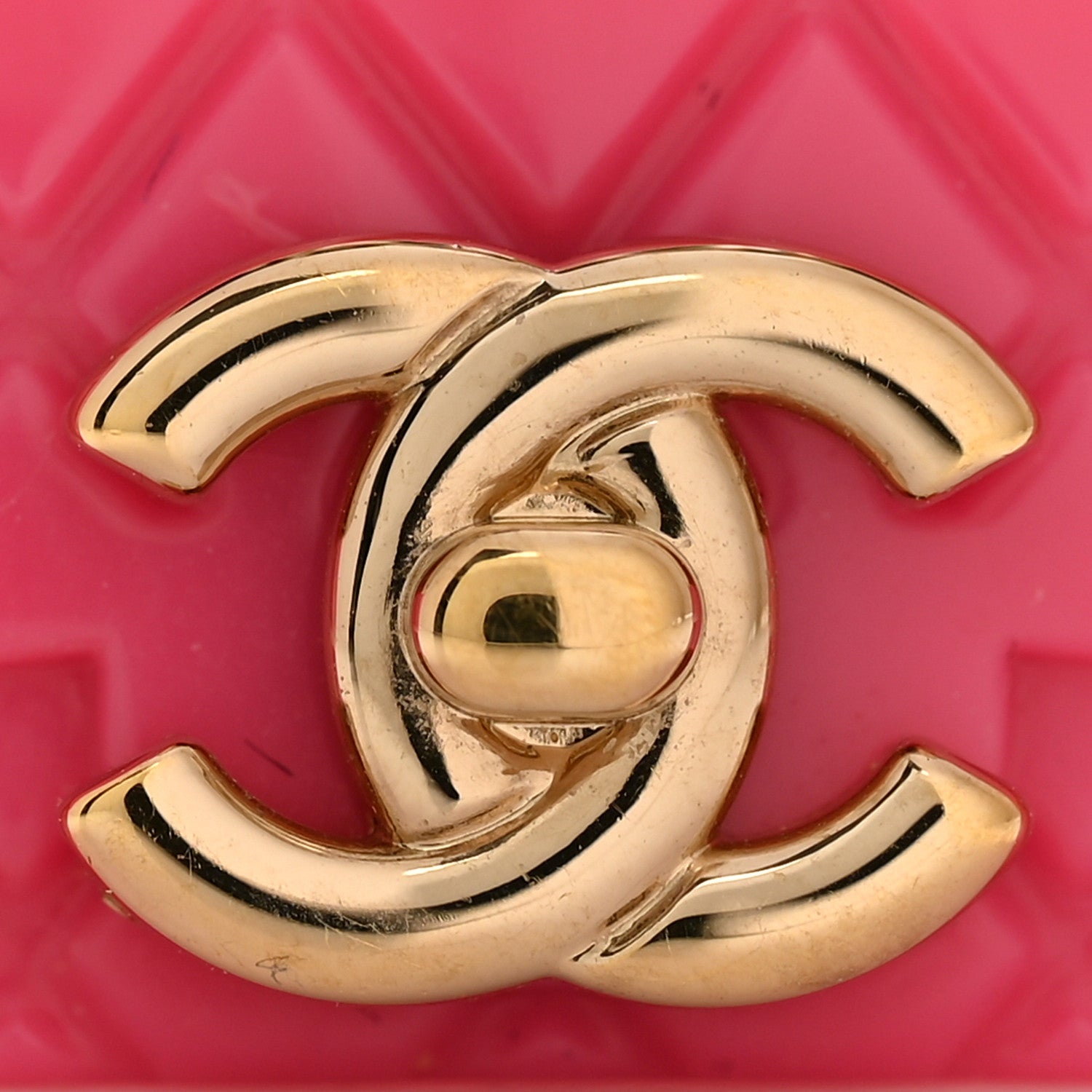 Chanel Calfskin Metal Resin CC Quilted Flap Earrings Gold Black Pink 6 of 6