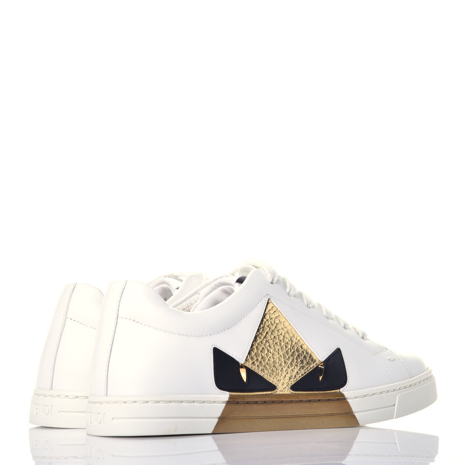 Fendi Calfskin Bugs Low Top Sneakers 35 White 4 of 10