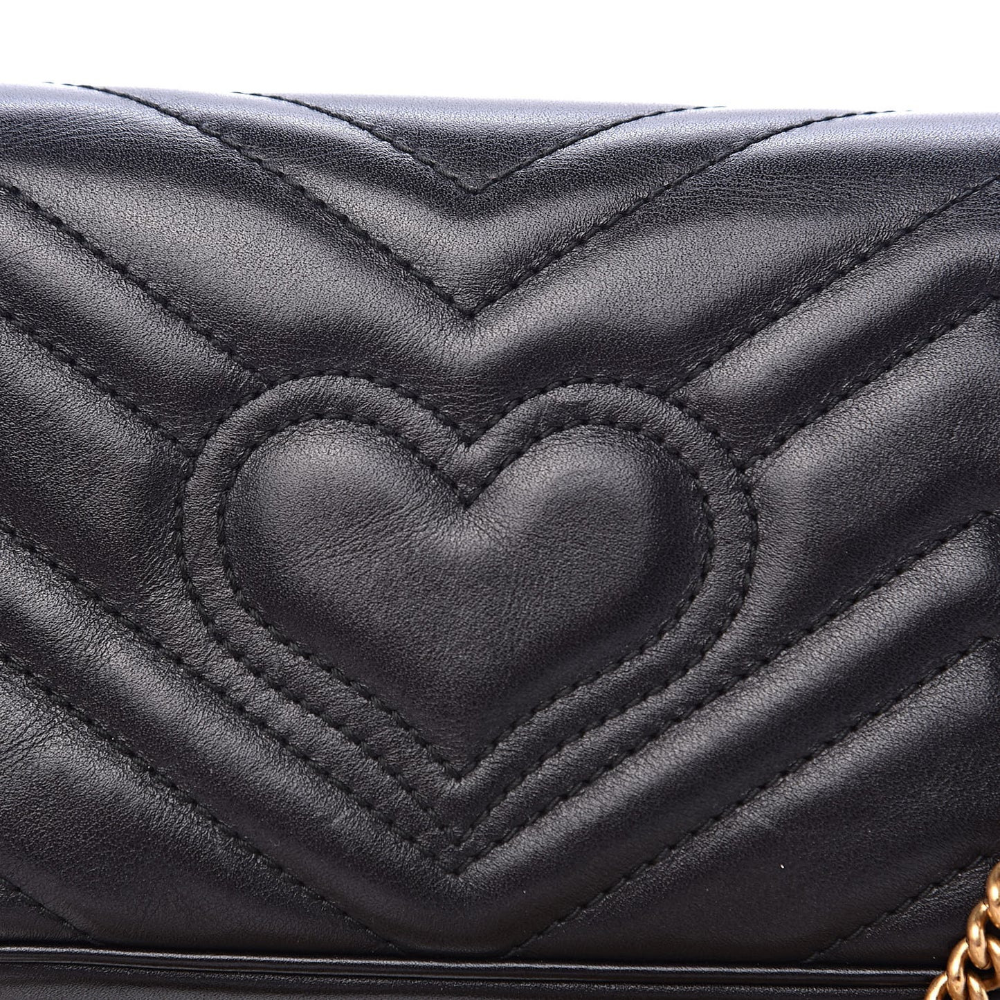 Calfskin Matelasse Super Mini GG Marmont Shoulder Bag Black