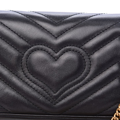 Gucci Calfskin Matelasse Super Mini GG Marmont Shoulder Bag Black 12 of 14