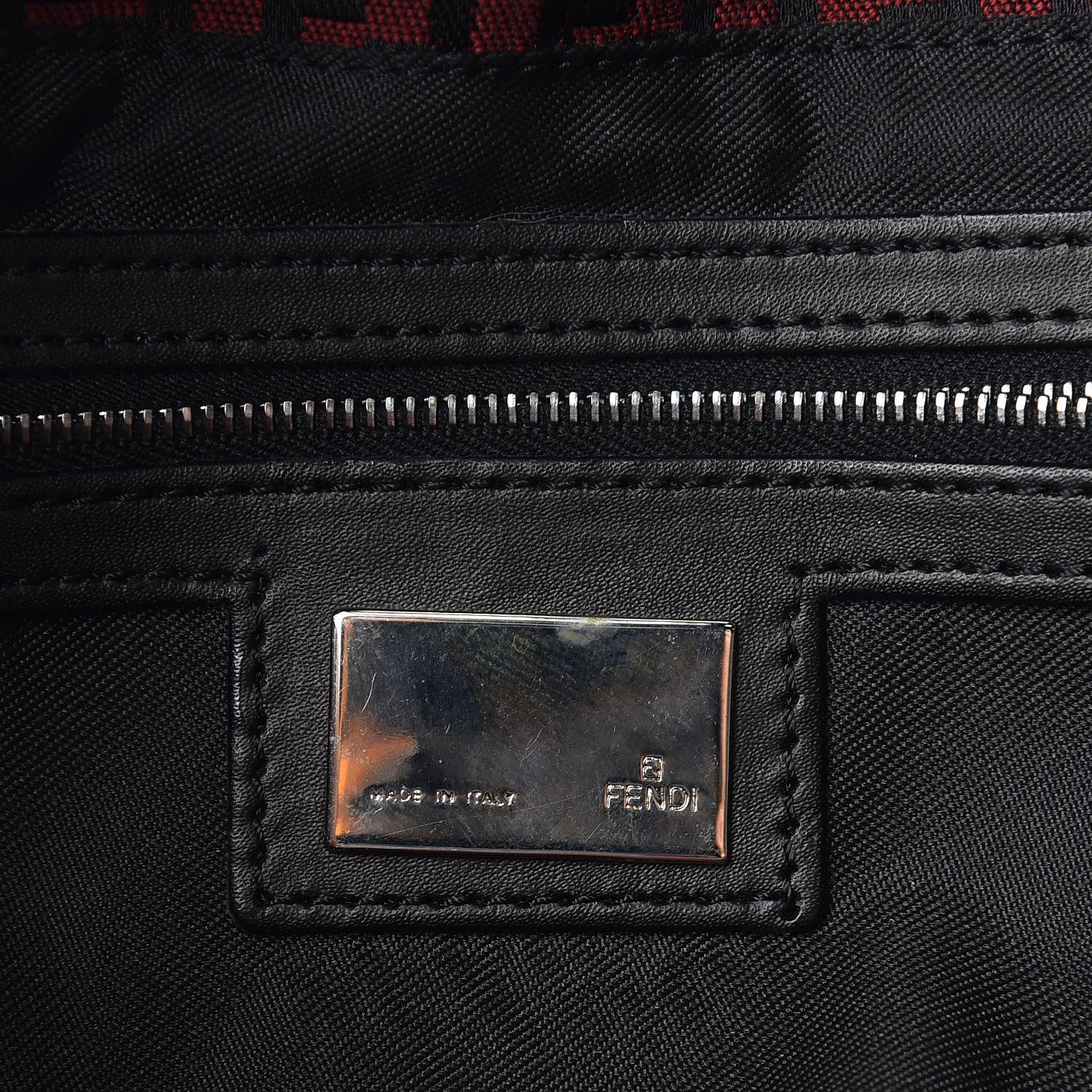 Fendi Zucchino Baguette Red Black 6 of 9