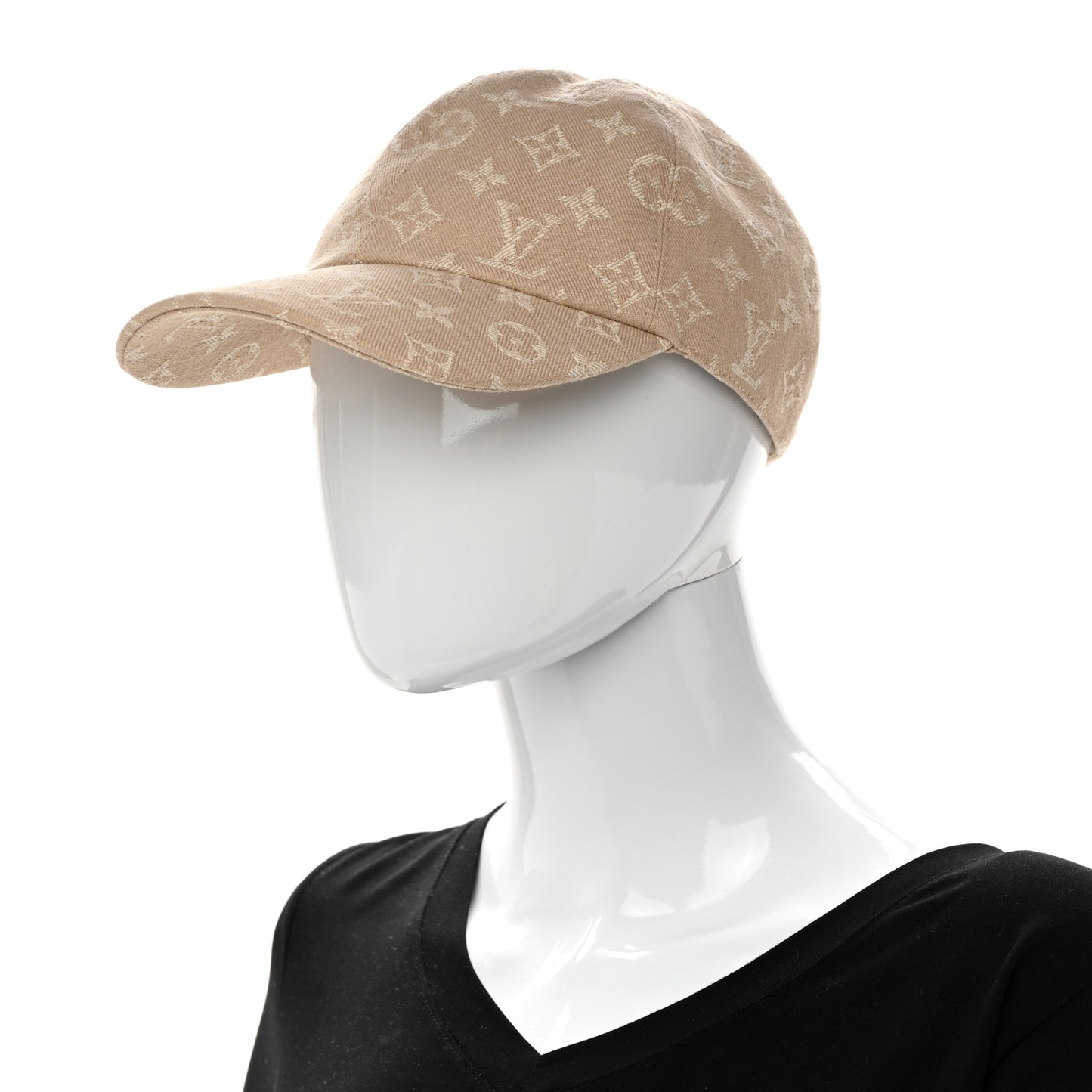Cotton Monogram Essential Cap M Beige