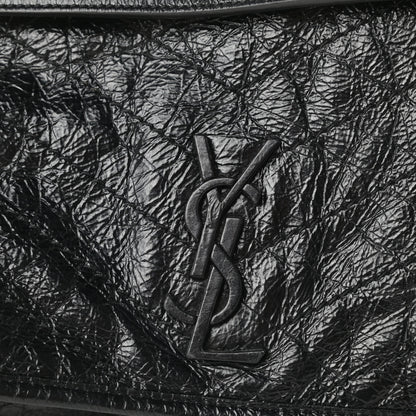 Saint Laurent Crinkled Calfskin Matelasse Monogram Large Niki Chain Satchel Black 11 of 15