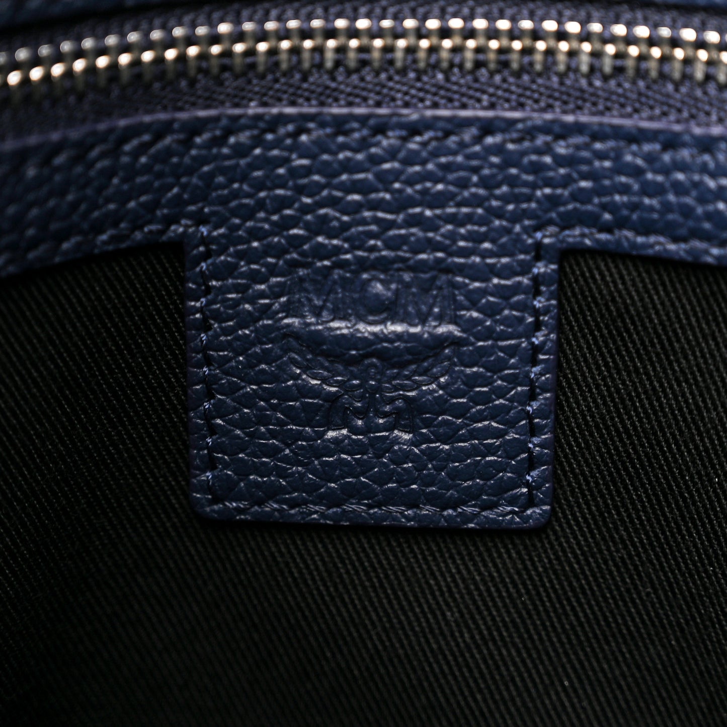 Grained Calfskin Small Klassik Tote Navy