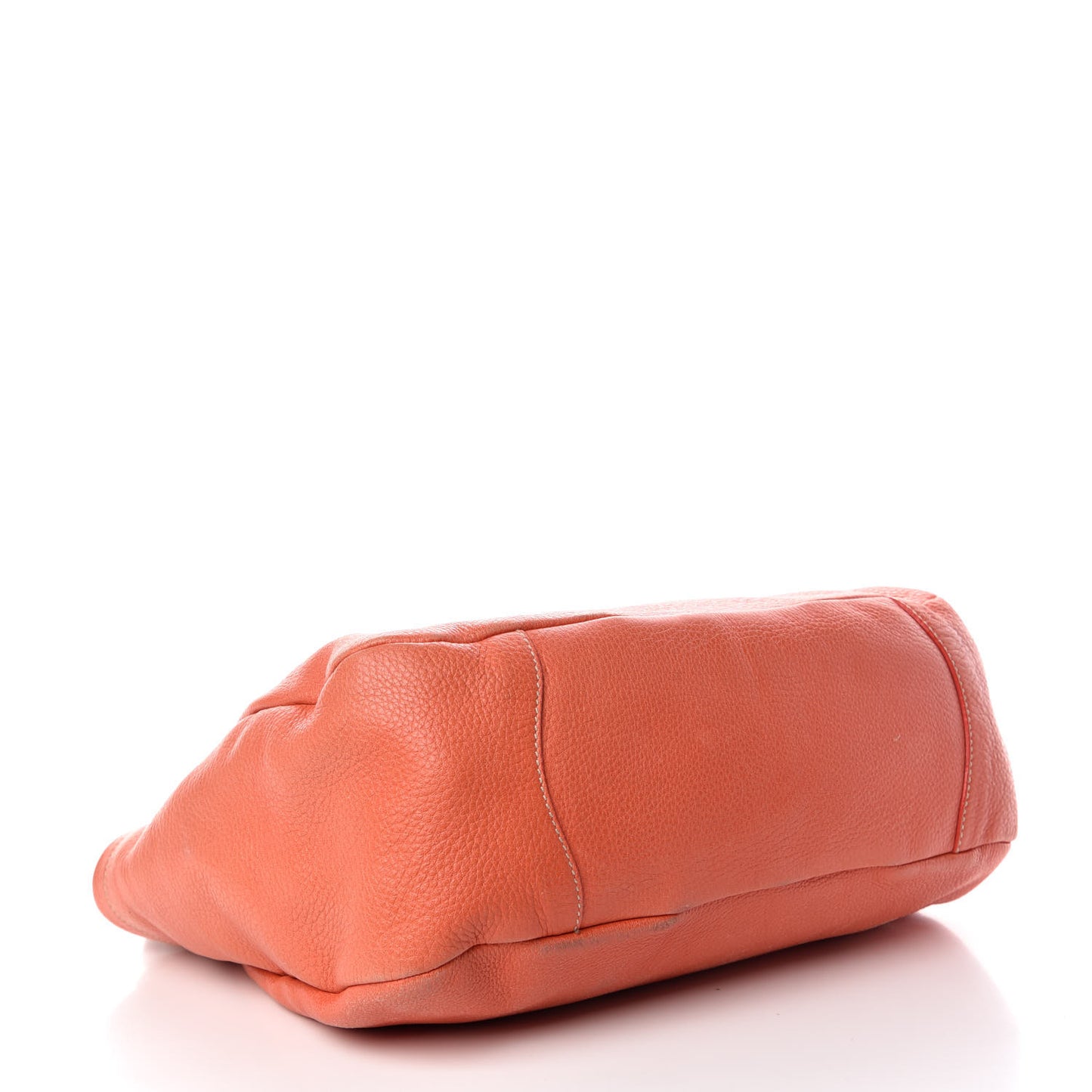 Cervo Deerskin Pleats Tote Corallo