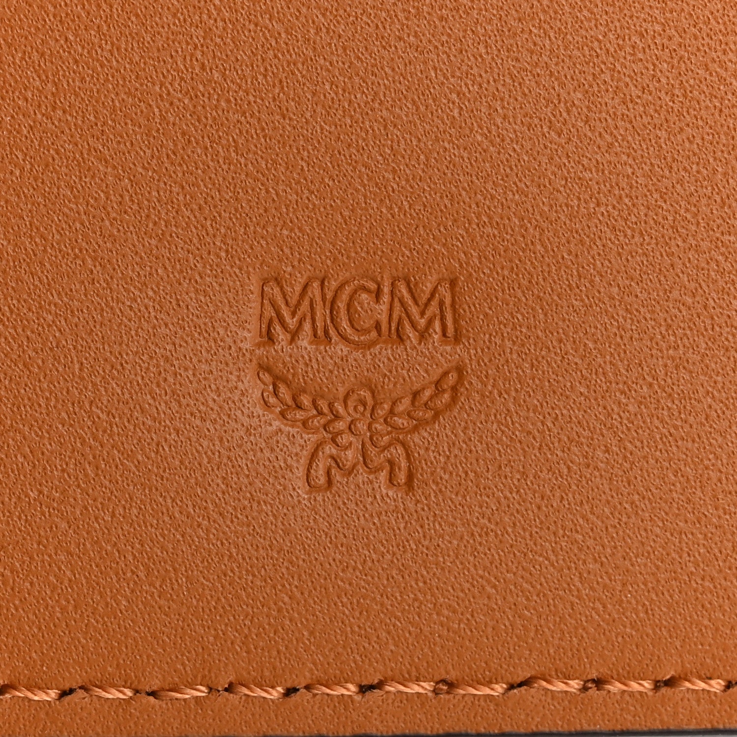 MCM Visetos Mini Bi-Fold Card Wallet Cognac 6 of 8