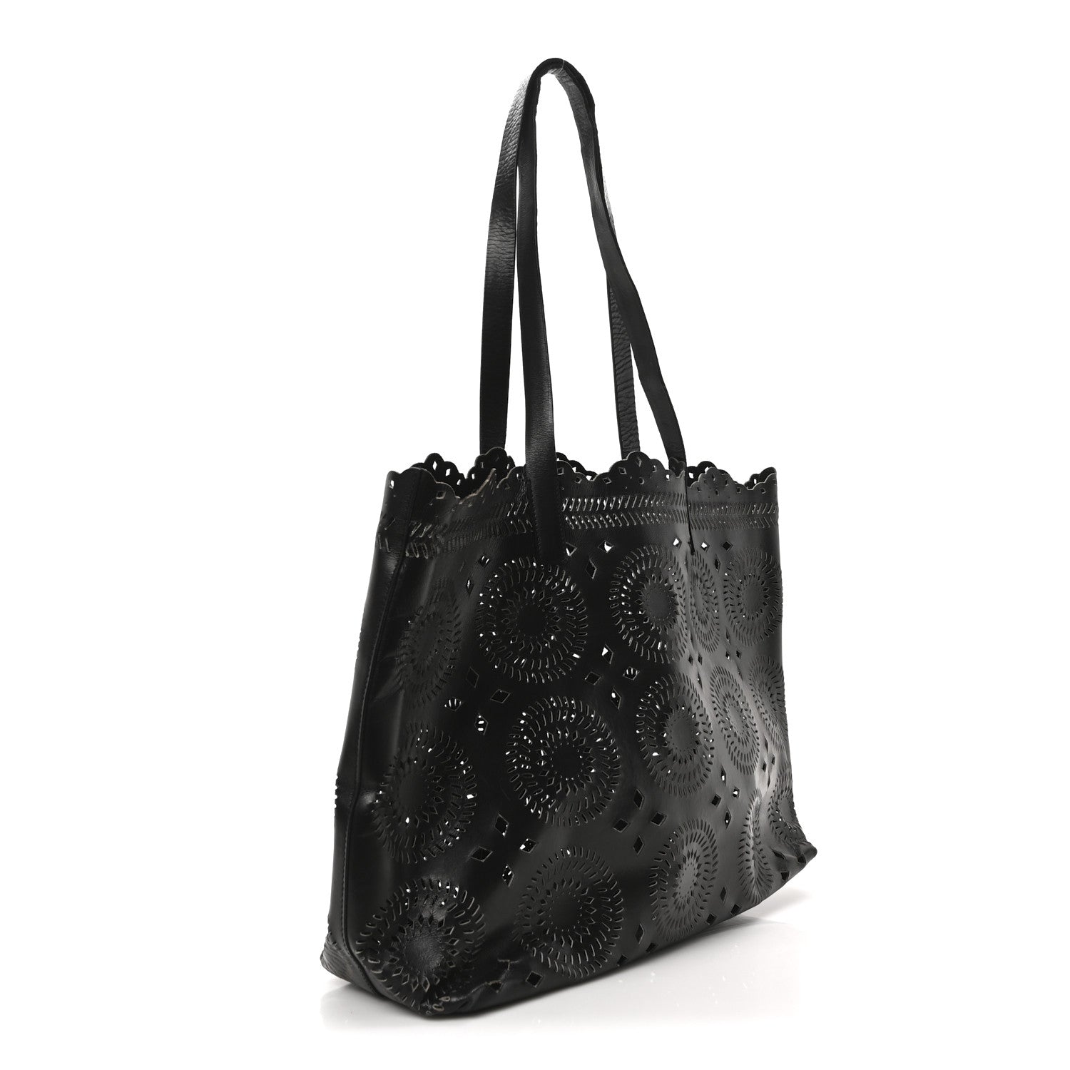 Prada City Calf Laser Cut Tote Black 3 of 8