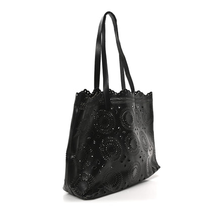 Prada City Calf Laser Cut Tote Black 3 of 8