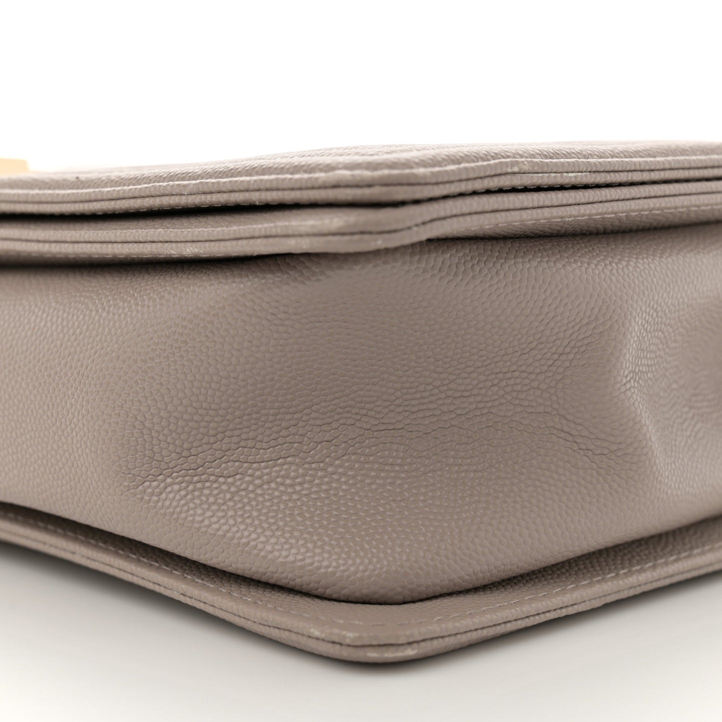 Caviar Quilted Large Boy Flap Beige