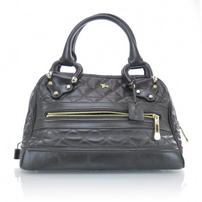 Burberry Leather Quilted Satchel Dark Brown 1 of 13