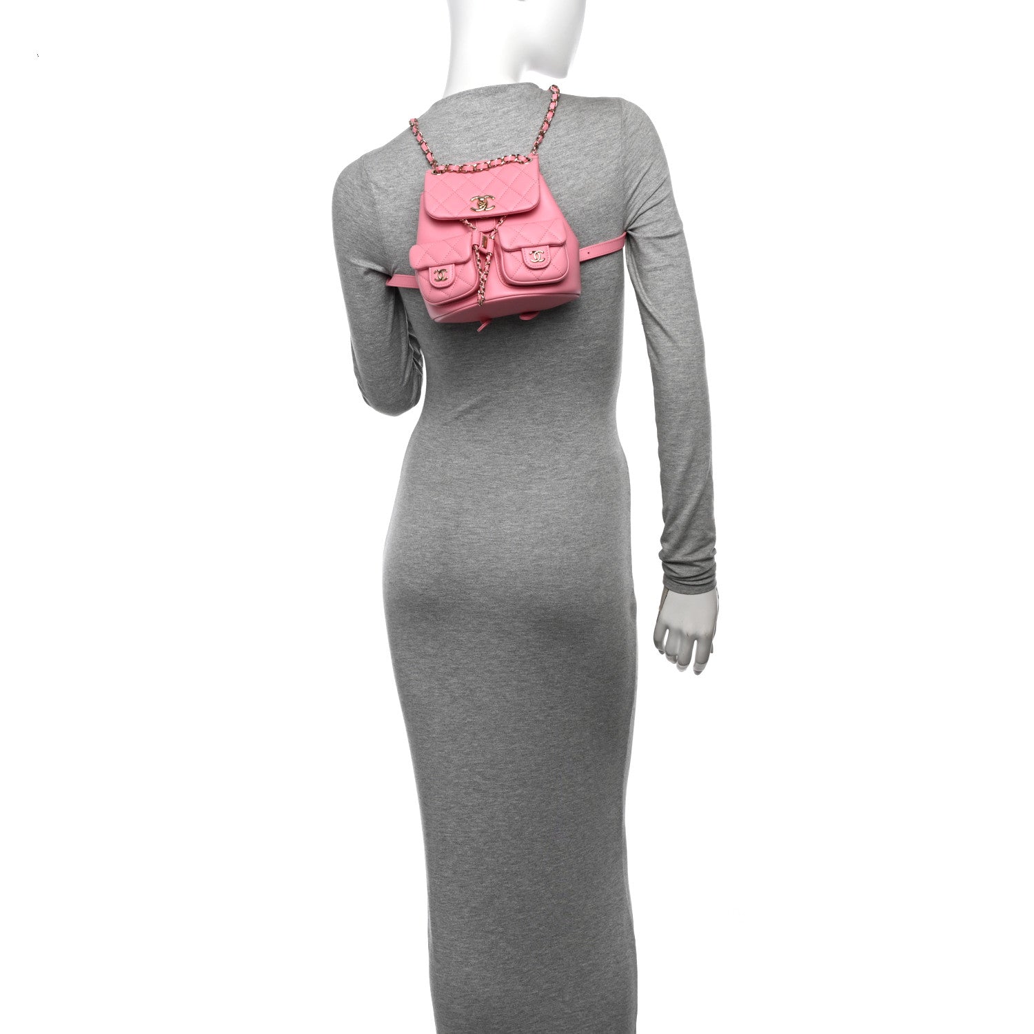 Chanel Calfskin Quilted Small Duma Pockets Drawstring Backpack Light Pink 2 of 11