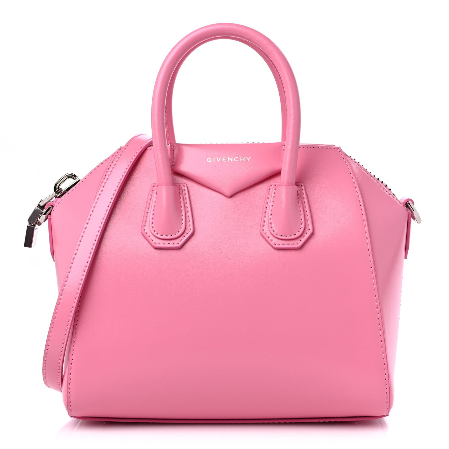 Shiny Lord Calfskin Mini Antigona Bright Pink