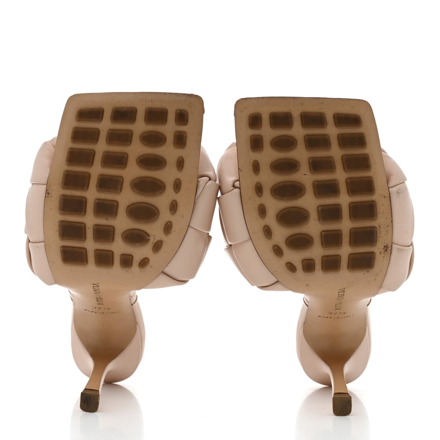 Nappa Maxi Intrecciato Lido Mule Sandals 37.5 Cipria