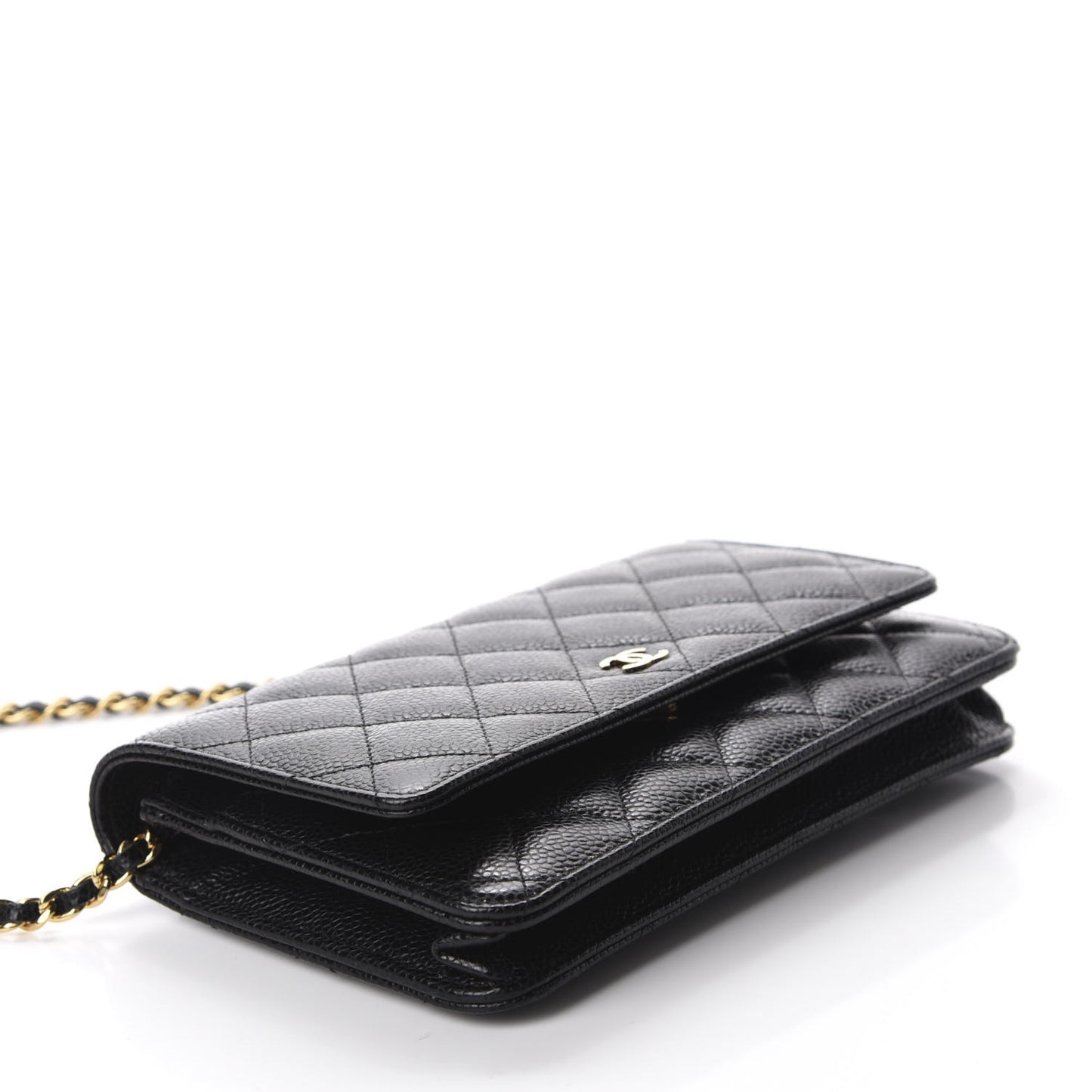 Caviar Quilted Wallet On Chain WOC Black