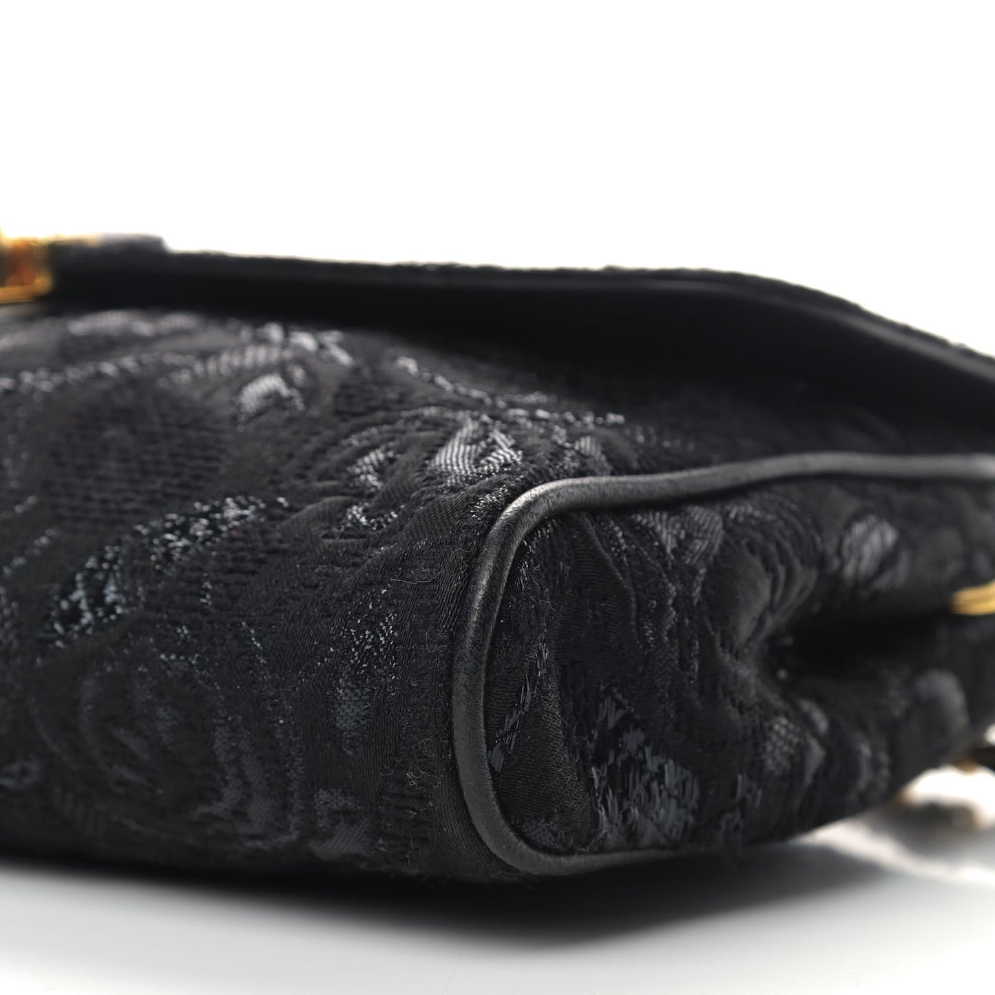 Tessuto Nylon Lurex Embroidered Flap Black